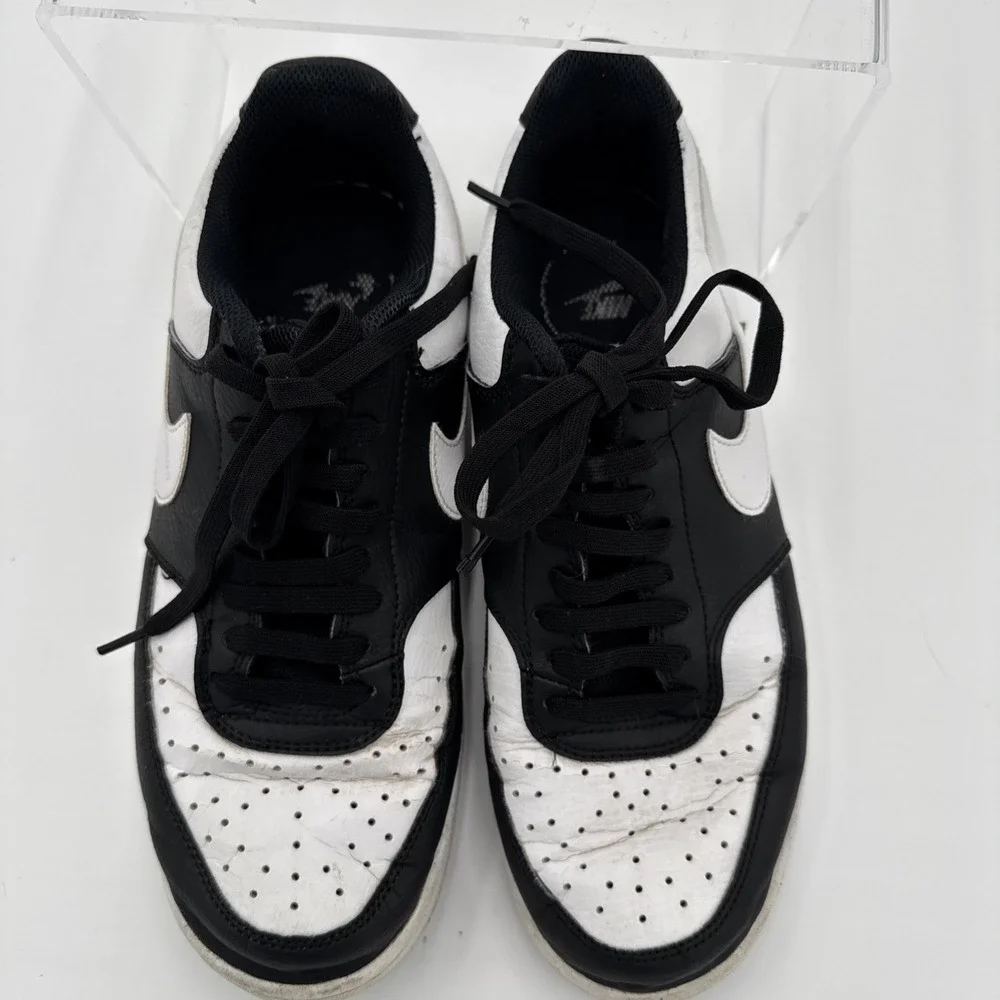 Nike court Vision Low Casual Shoes Men's White/Black‎ Used HM9862-001 Size 8.5
